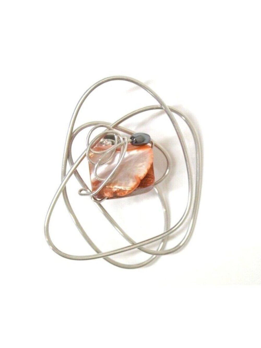 Stone Metal Brooch Pin Science Atom Artsy Silver Tone  Lapel Hat Bag Gear